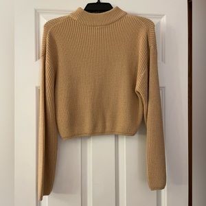 Tan crop sweater